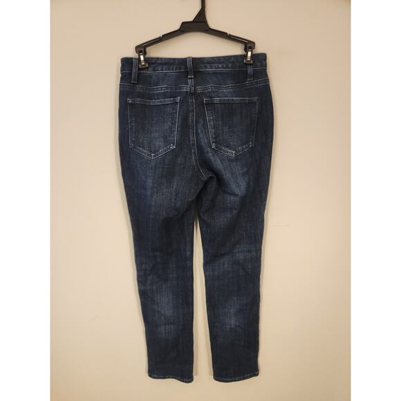 Talbots Straight Curvy Jeans Womens 2P 2 Petite Blue Whiskers Y2k Mid Rise - Picture 6 of 16